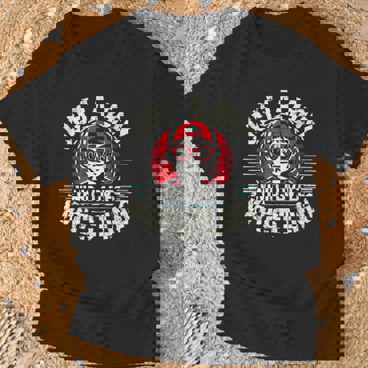 レスリングが大好きな少年 少年&キッズ レスラー Tシャツ 高齢者への贈り物