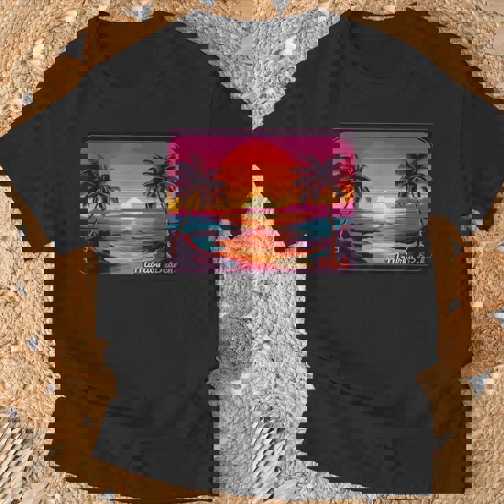 レトロ サンセット マリブビーチ Tシャツ 高齢者への贈り物