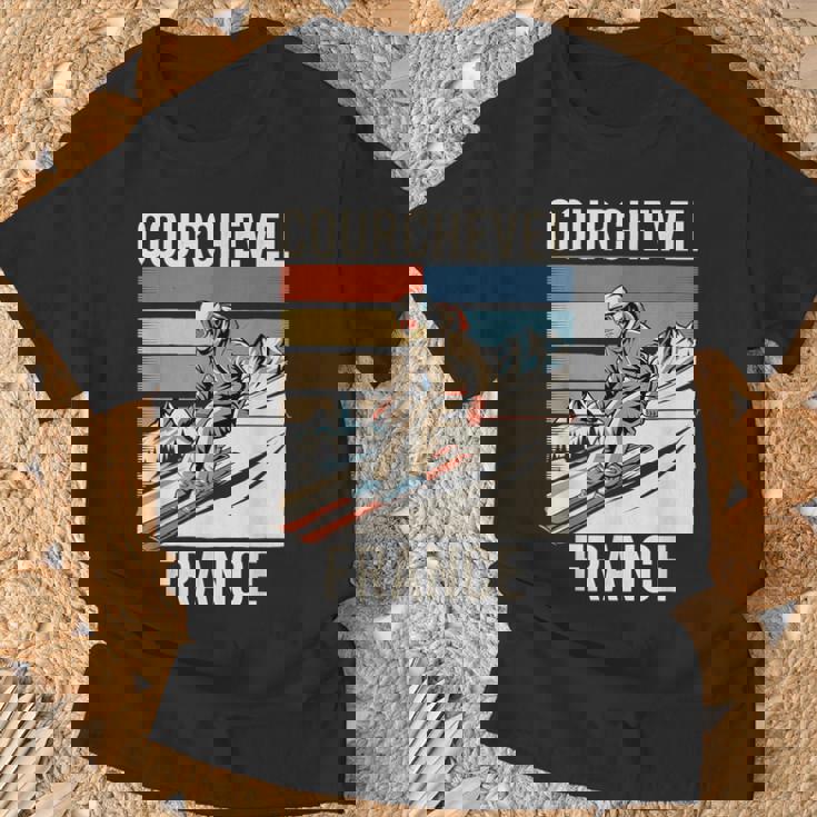 レトロ スキー クールシュベル フランス フランス スキー リゾート 楽しい Tシャツ 高齢者への贈り物