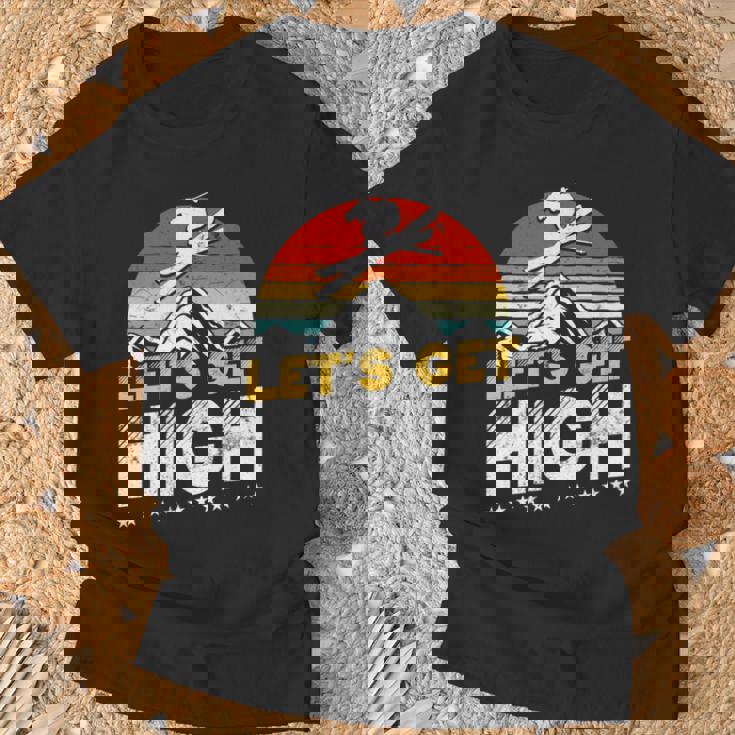レトロヴィンテージスキー Let's Get High 長袖tシャツ Tシャツ 高齢者への贈り物