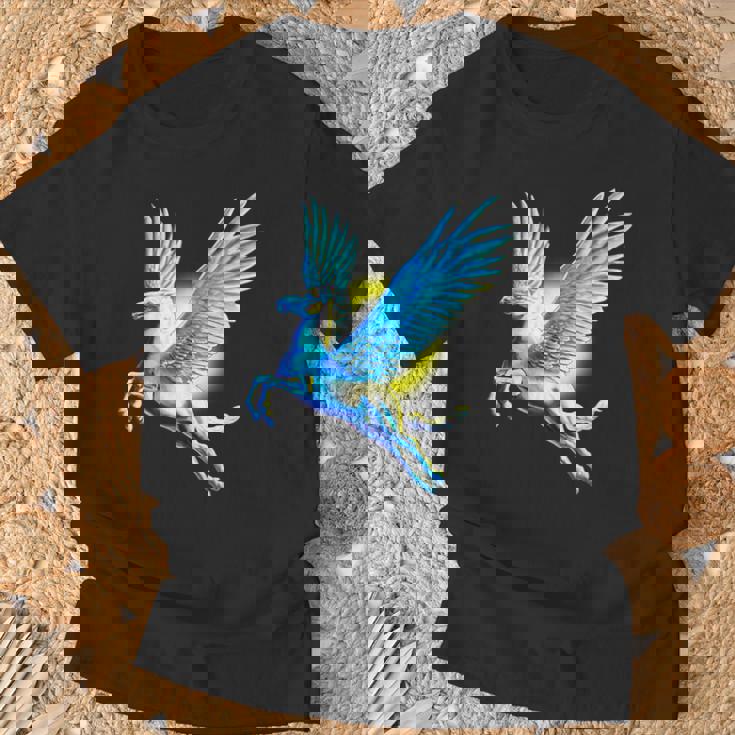 ヴィンテージ ペガサス 神話 ギリシャ空飛ぶ馬 神話 Tシャツ 高齢者への贈り物