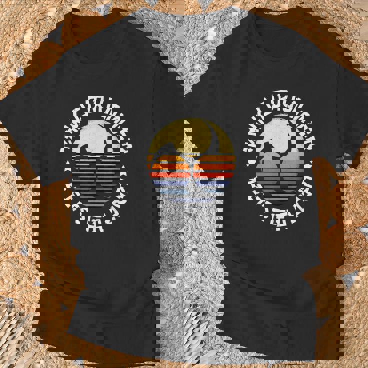 太鼓みつどもえレトロな夕焼け練習用太鼓愛好家へのプレゼント Taiko Tシャツ 高齢者への贈り物