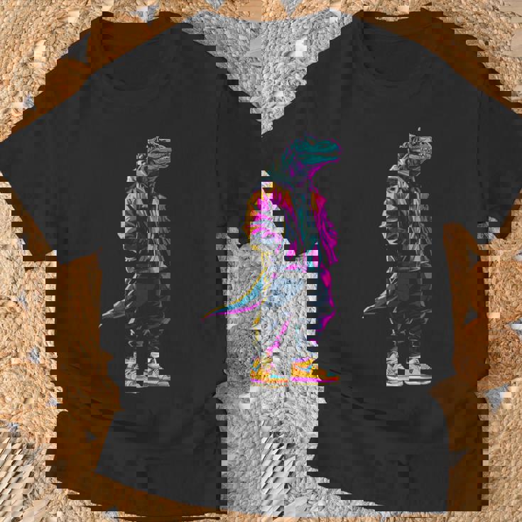 恐竜 漫画 かわいい かわいい かっこいい モチーフ 男性 女性 T-Rex Tシャツ 高齢者への贈り物