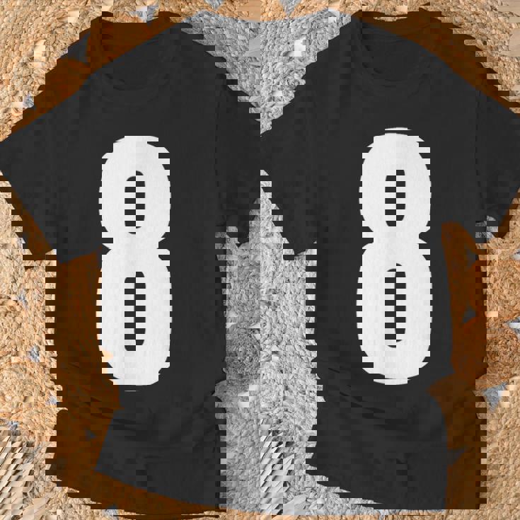 数字 8 数字 8 プレーン 白 数字 Tシャツ 高齢者への贈り物