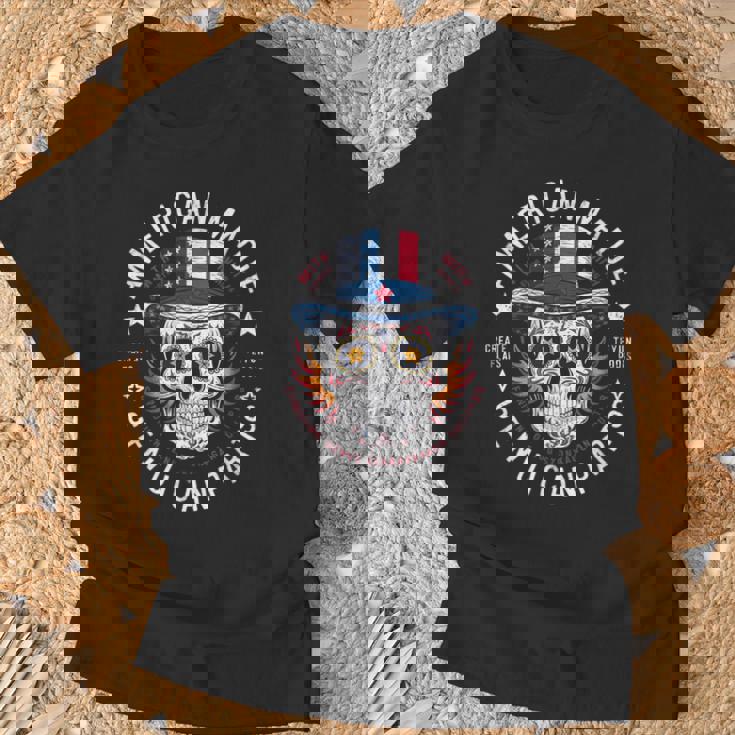 本物のメキシカンパーツを使用したアメリカ製スカル。 Tシャツ 高齢者への贈り物