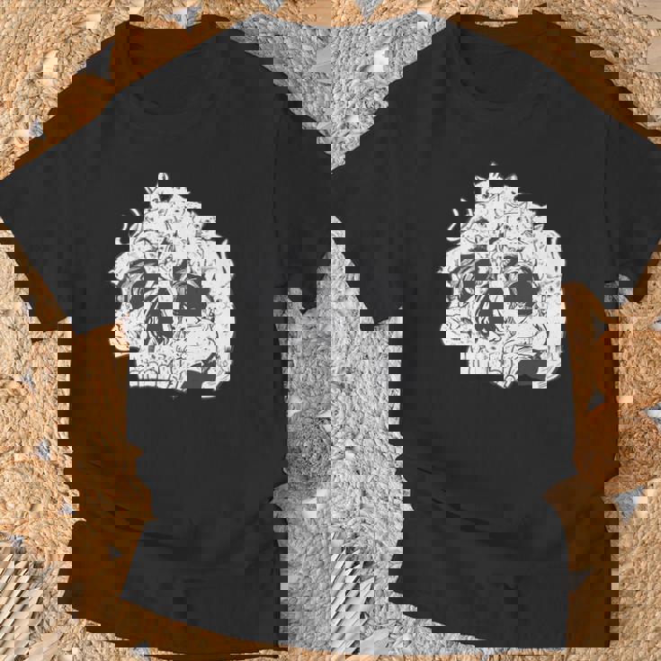 猫 ガイコツ メンズ おもしろ かわいい ネコ 面白いtシャツ 動物 メンズ レディース にゃんこ ネタ 服 長袖tシャツ Tシャツ 高齢者への贈り物