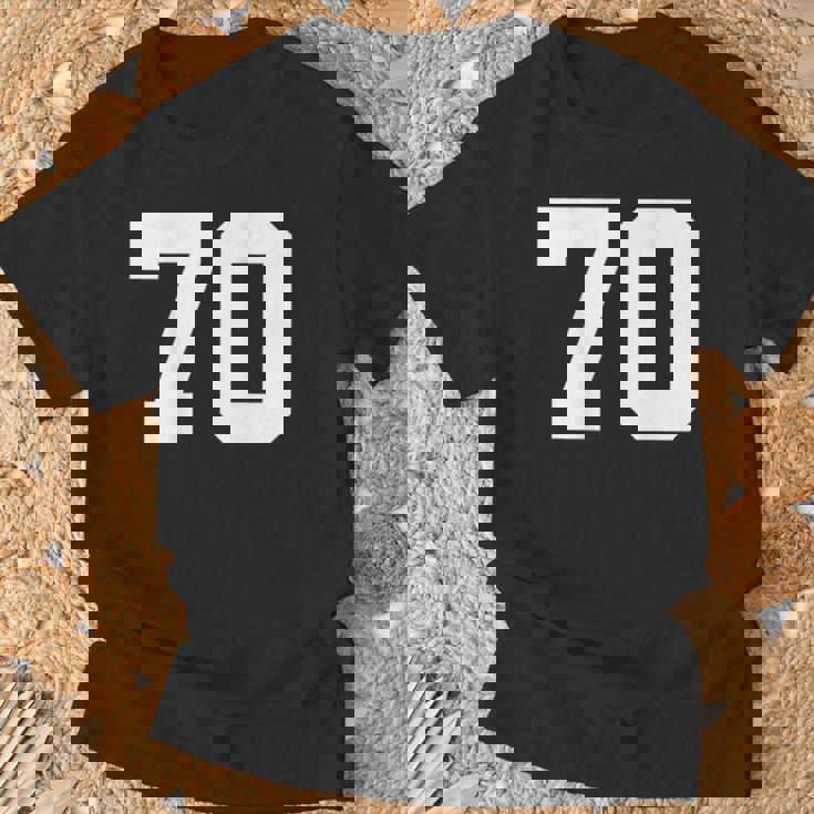番号70 背面 スポーツチームジャージ番号 Tシャツ 高齢者への贈り物