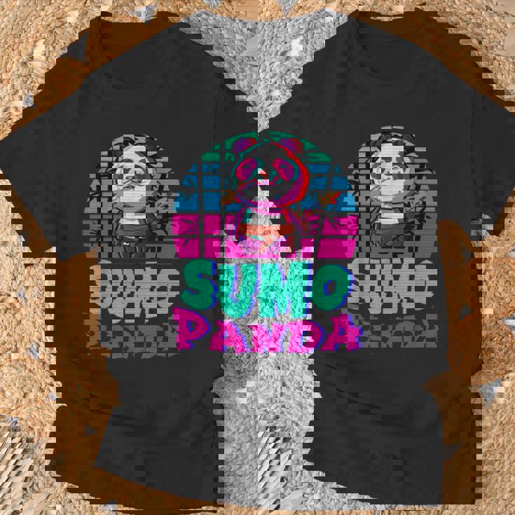 相撲パンダ力士ベーパーウェーブ和風美学 Tシャツ 高齢者への贈り物