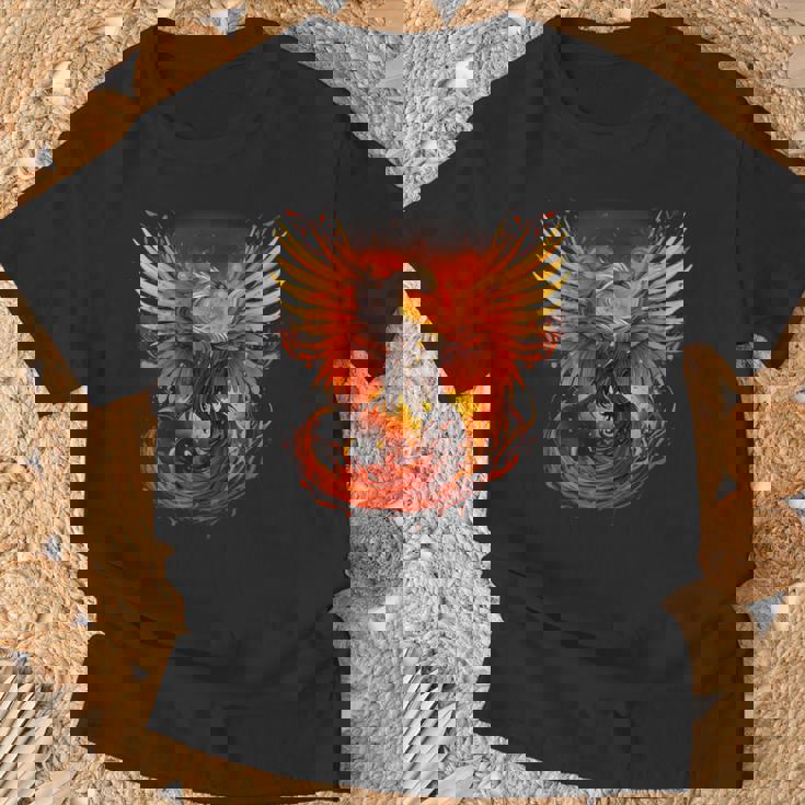 神話の鳥 若返り 不死鳥 芸術作品 ファイヤーバード リボーン Tシャツ 高齢者への贈り物
