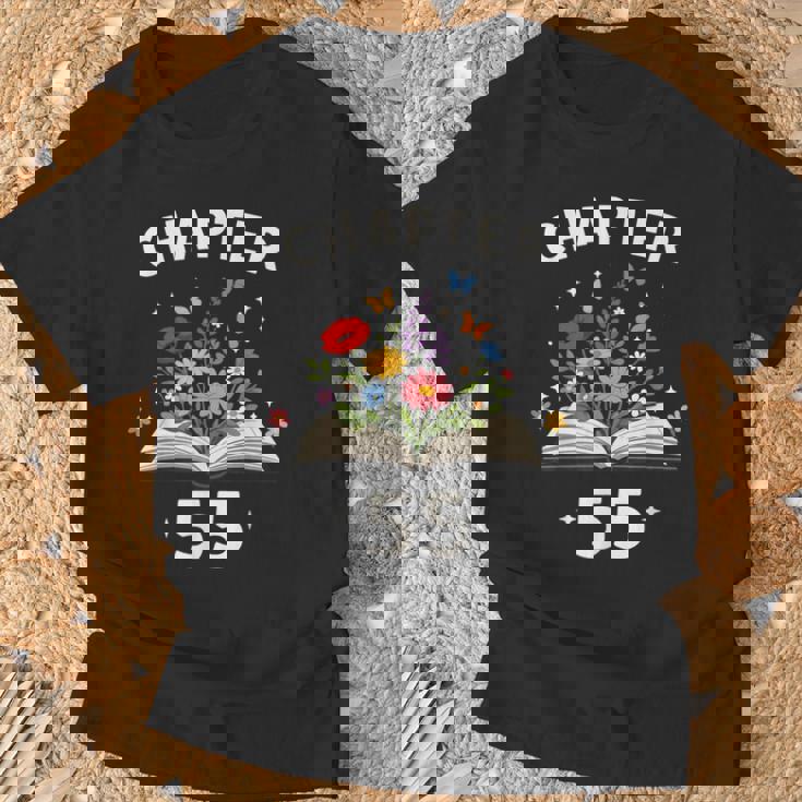 第55章 55歳 誕生日 お祝い 花本 Tシャツ 高齢者への贈り物