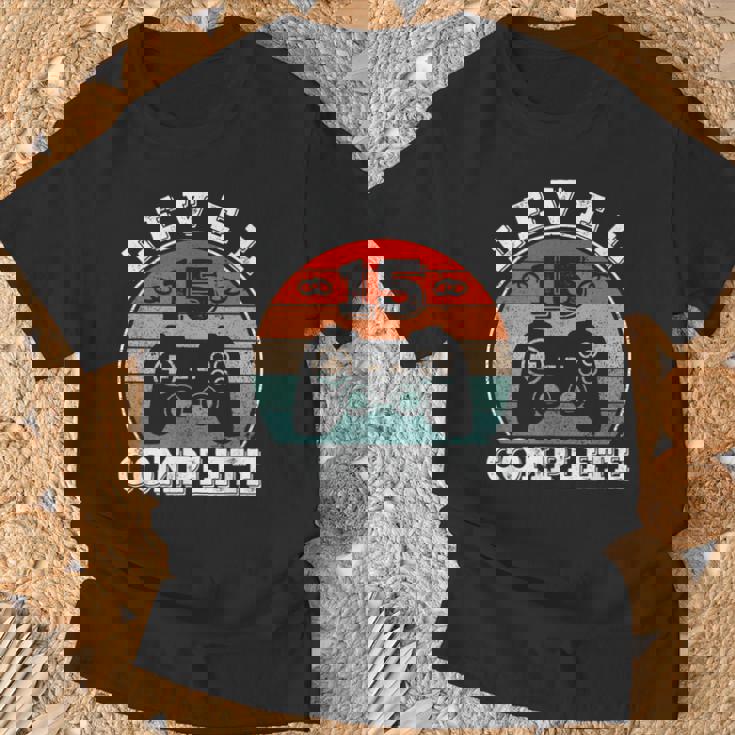 結婚15周年記念 15年目の結婚記念日 結婚15年目 Level 15 Complete Tシャツ 高齢者への贈り物