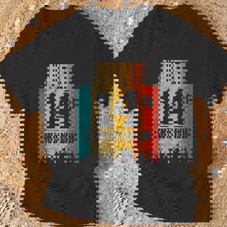 誕生日 6 月 14 日 レトロ ヴィンテージ Tシャツ 高齢者への贈り物