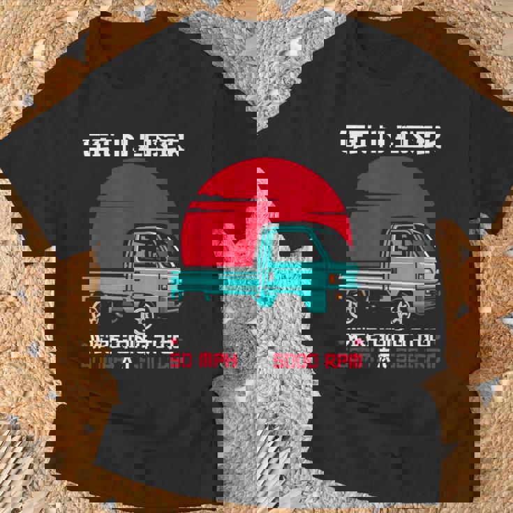 軽トラックジャパン ミニトラック Get In Loser 日本トラック Tシャツ 高齢者への贈り物