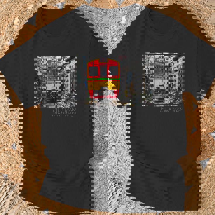 鉄道市場メークロン ヴィンテージ タイ レトロな列車 Tシャツ 高齢者への贈り物