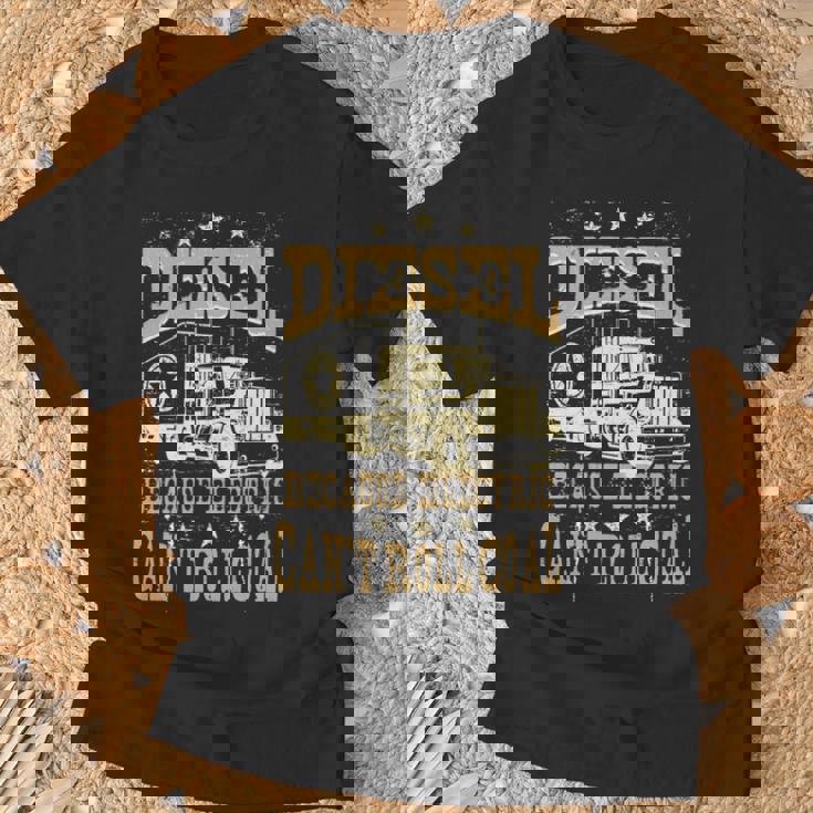 電気は石炭ディーゼルトラックを転がすことができないのでディーゼル 長袖tシャツ Tシャツ 高齢者への贈り物
