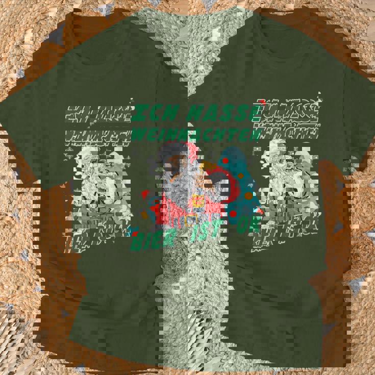 Lustiges I Hate Christmas Ich Hasse Weihnachten Bier Ist Ok T-Shirt Geschenke für alte Männer