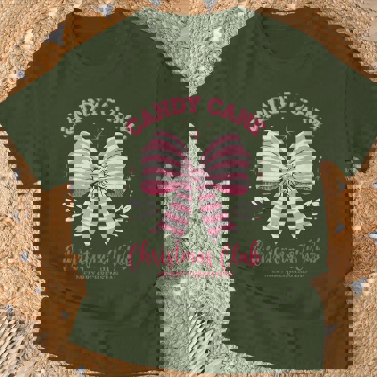 Pink Candy Cane Christmas Club Cute Coquette Bow Girl T-Shirt Gifts for Old Men