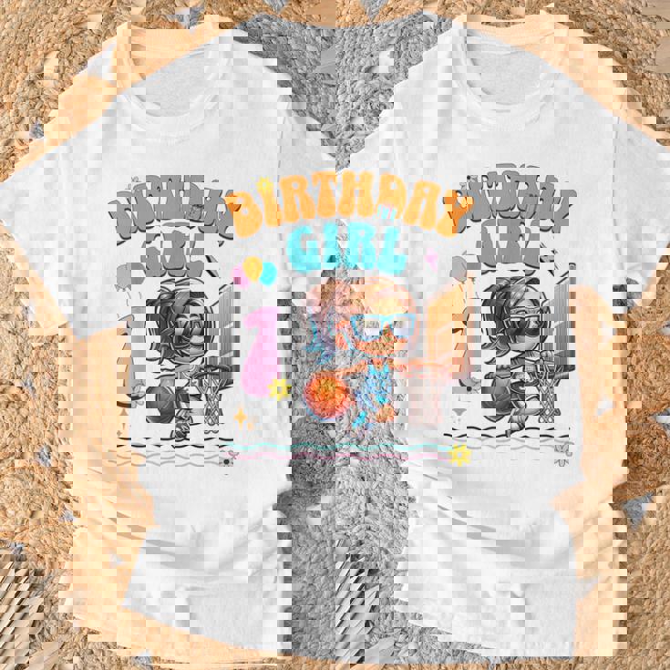 1歳の誕生日 バスケットボール 1歳 女の子 バスケットボール フープ ダンキング Tシャツ 高齢者への贈り物