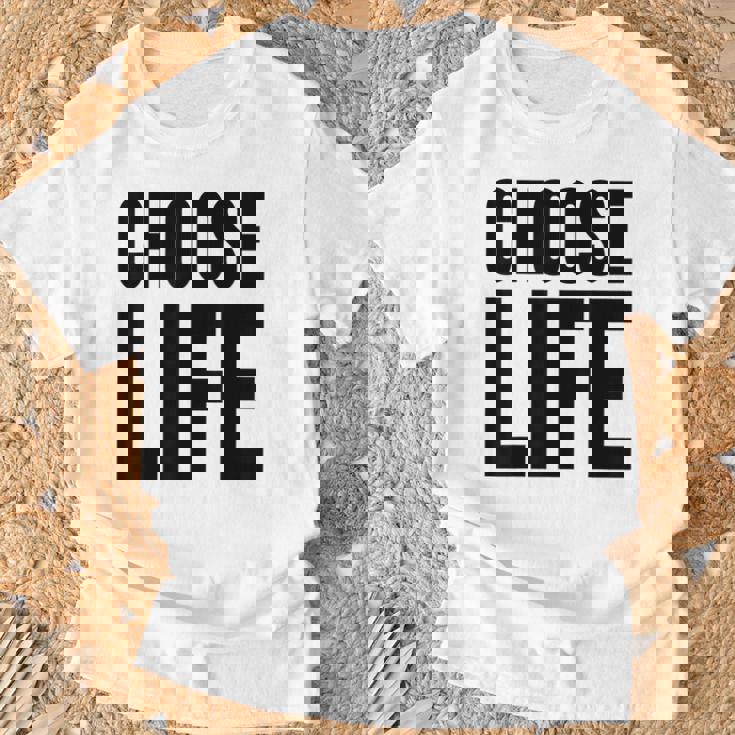 Choose Life 前面と背面の両面デザイン Tシャツ 高齢者への贈り物