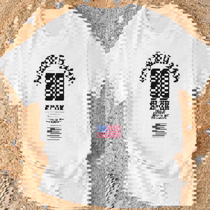 Cooltaten Island New York City Illustration Fashiontyle 長袖tシャツ Tシャツ 高齢者への贈り物