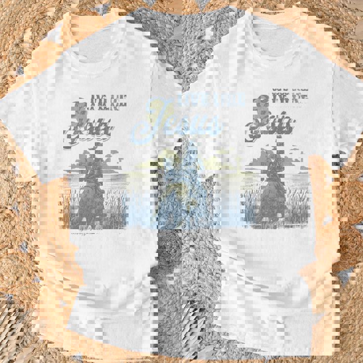 Cute Christian Cowgirl Live Like Jesus Western Faith Boho T-Shirt Gifts for Old Men