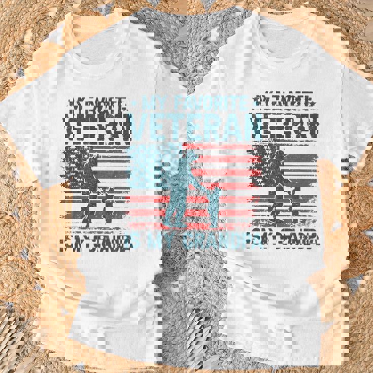 My Favorite Veteran Is My Grandpa Veterans Day Military Papa T-Shirt Gifts for Old Men