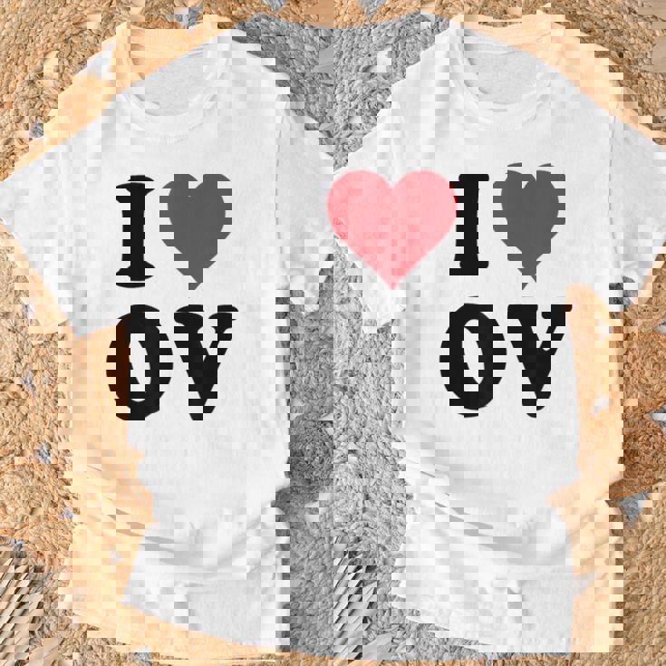 I Heart Ov Initials I Love OV First And Last Name O Tシャツ 高齢者への贈り物