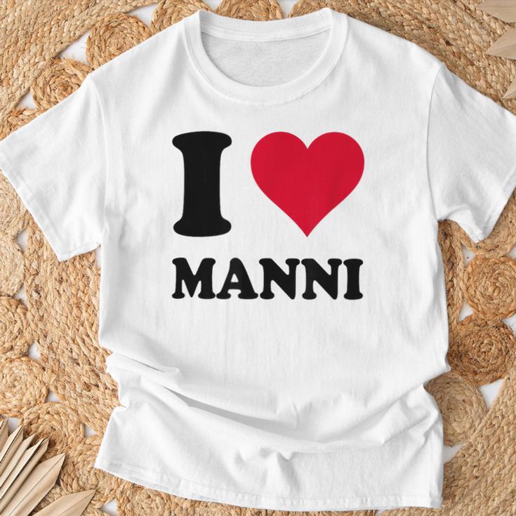 J'aime Le Manni T-Shirt Cadeaux pour les vieillards