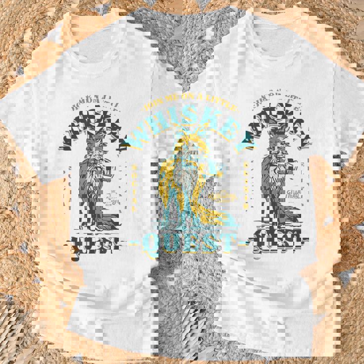 Join Me On A Whiskey Quest Cute Fox メンズ バーボンシャツ ギフト Tシャツ 高齢者への贈り物