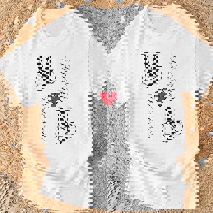 M & N カップル イニシャル 結婚式 記念日 新築祝い Tシャツ 高齢者への贈り物