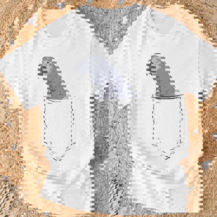 Oiseau Gris Du Gabon Dans Leac T-Shirt Cadeaux pour les vieillards