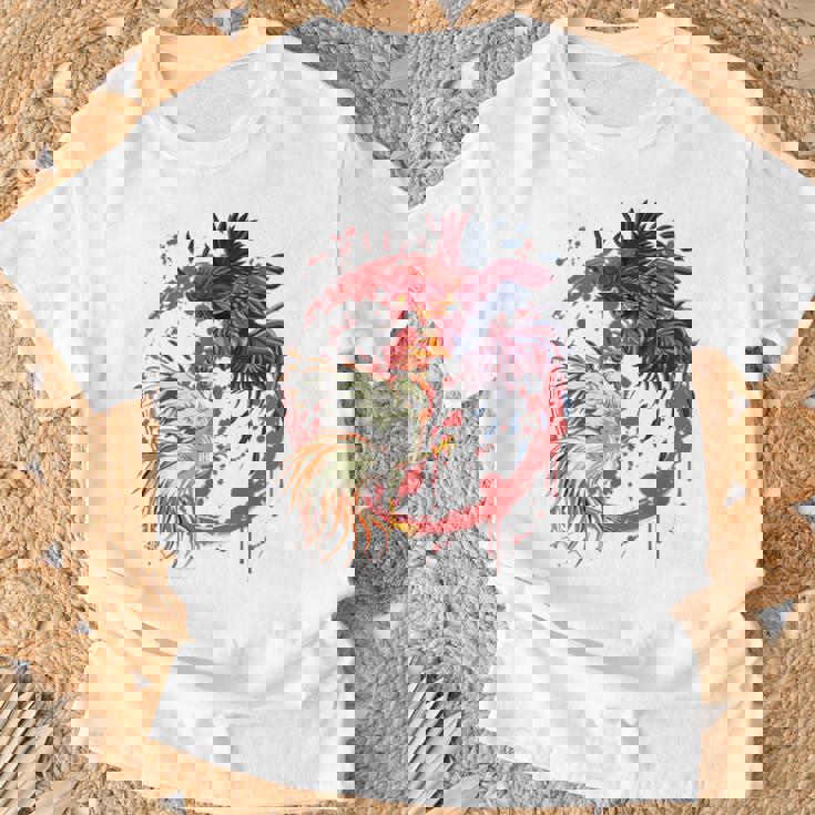 Rooster Cock Fight Chicken ノベルティ ファーマーズギフト Tシャツ 高齢者への贈り物