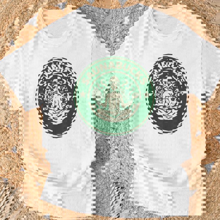 Saunabucks サウナ パロディ サウナー向け おもしろデザイン ととのう グッズ おもしろ 文字 スタバ カフェ Tシャツ 高齢者への贈り物