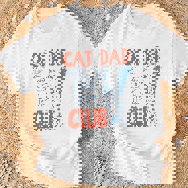 Sul Retro Cat Dad Club Life Is Better With Cats Festa Del Papà Maglietta Regalos para ancianos