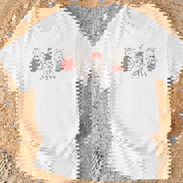 かわいい ねこ さくらんぼ カワイイ 日本風 キャット カートゥーン Tシャツ 高齢者への贈り物