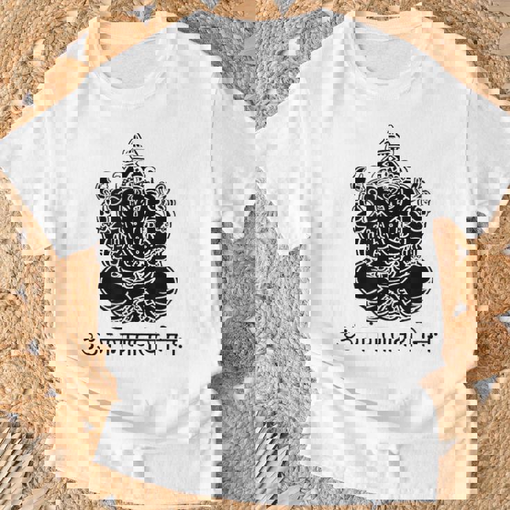 ガネーシュtシャツ サンスクリット語 ガネーシャマントラ Tシャツ 高齢者への贈り物