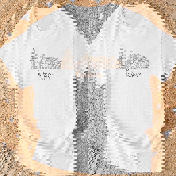 クラクフ ポーランド 旅行 お土産 パノラマ シティ ランドマーク ギフト Tシャツ 高齢者への贈り物