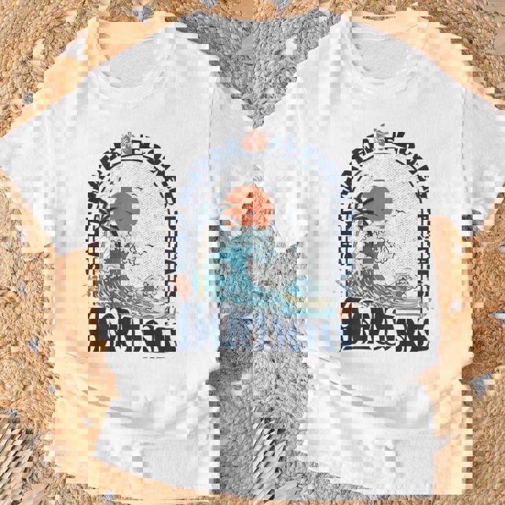 ソルトウォーターフラワー 花びら ハワイ 夏のビーチ愛好家 バック Tシャツ 高齢者への贈り物