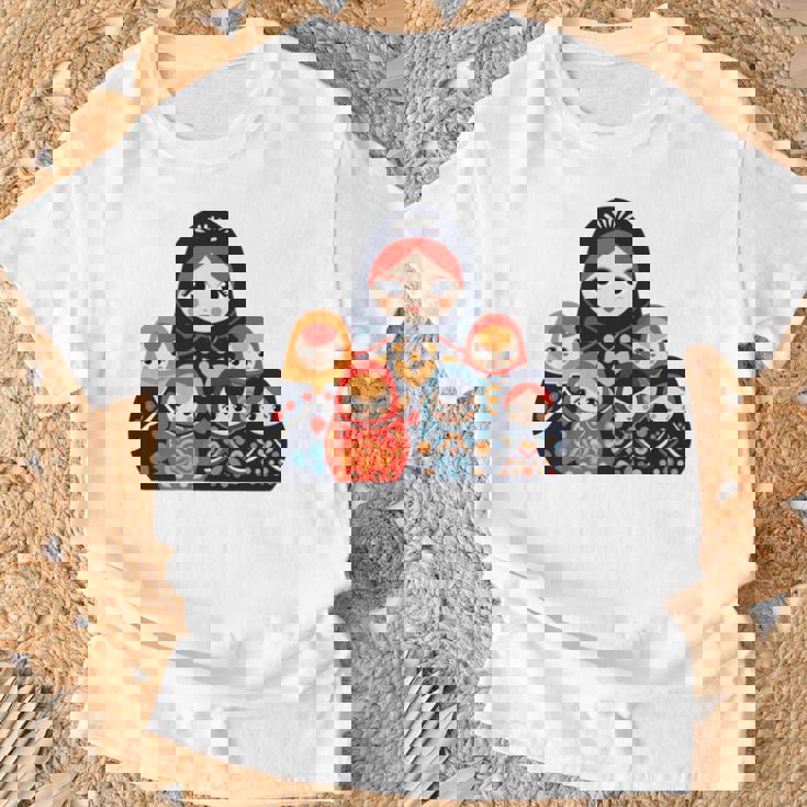 マトリョーシカ ロシア人形 入れ子人形 マトリョーシカ 長袖tシャツ Tシャツ 高齢者への贈り物