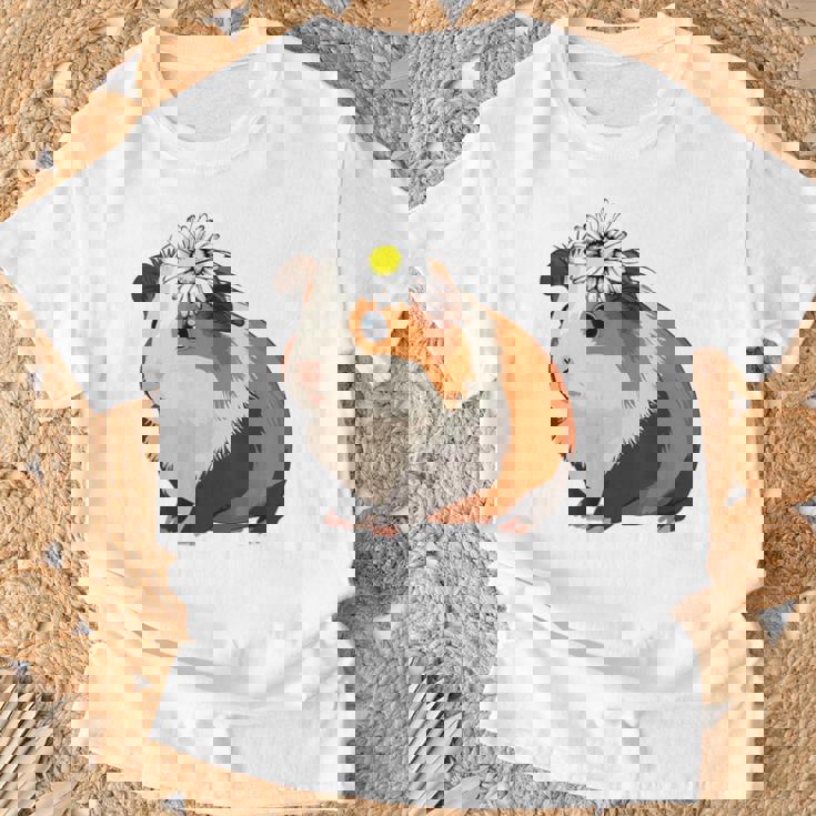 モルモットの花、モルモットの花 Tシャツ 高齢者への贈り物