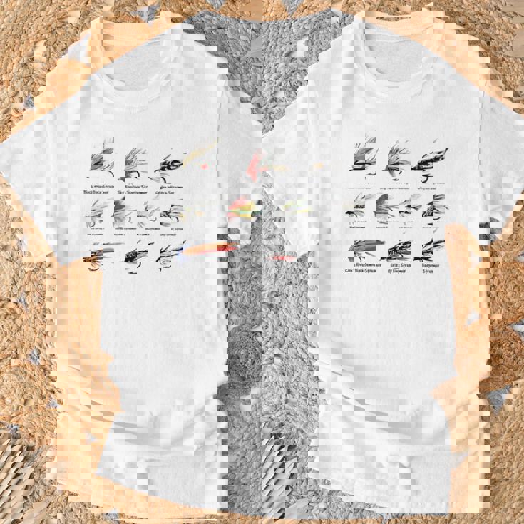 ヴィンテージ フライフィッシングルアー カラーtシャツ Tシャツ 高齢者への贈り物