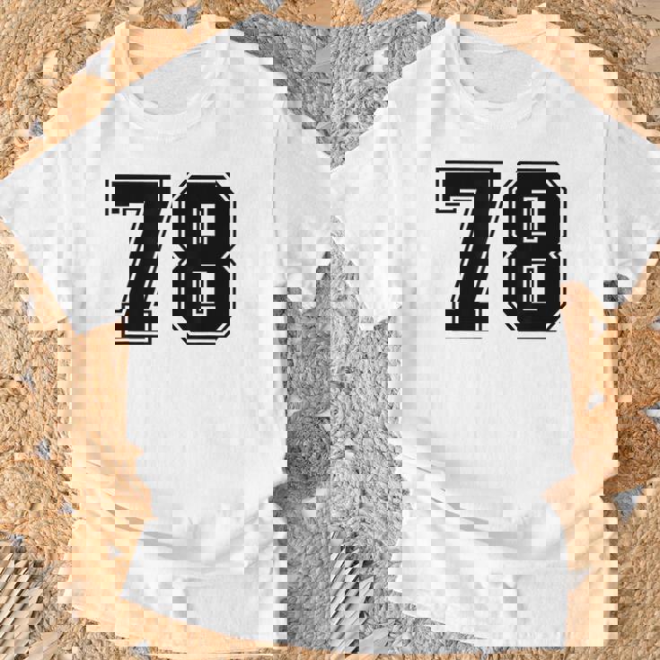 番号 78 ブラック スポーツファン ジャージ ナンバー Tシャツ 高齢者への贈り物