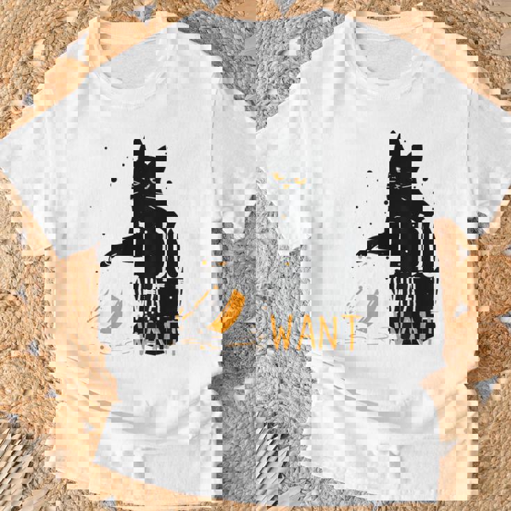 私は何をしたい黒猫カップ面白いグラフィック猫愛好家 Tシャツ 高齢者への贈り物