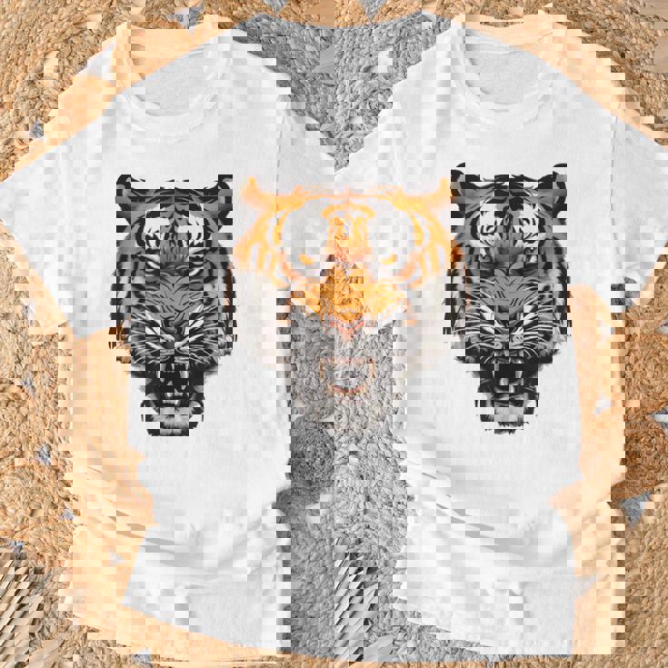 虎の肖像画 虎の恋人 野生動物 森の恋人 Tシャツ 高齢者への贈り物