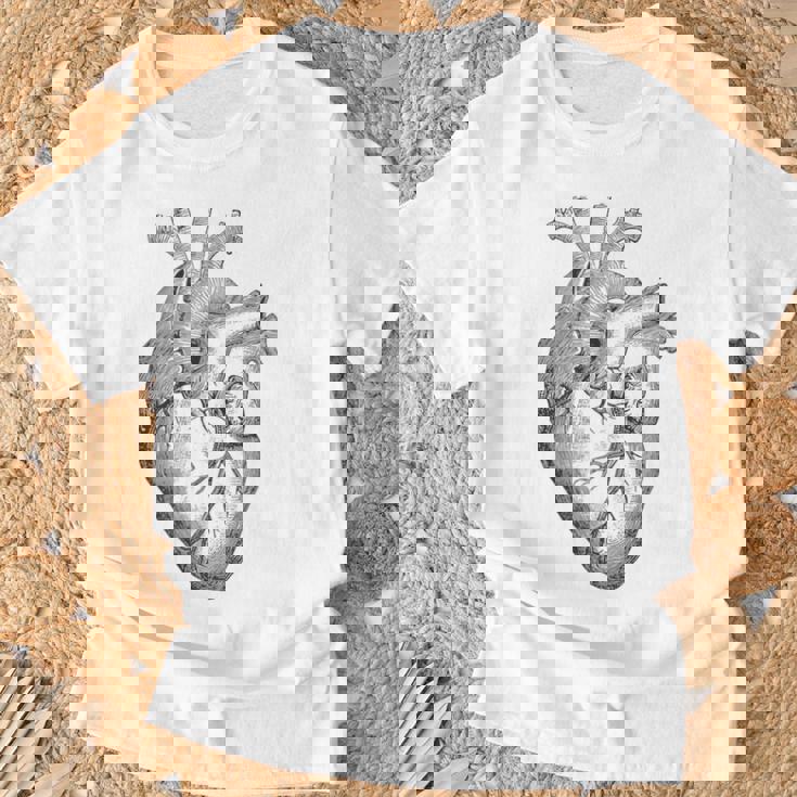 解剖学的に正しい人間の心臓tem Aorta Cardio Tシャツ 高齢者への贈り物