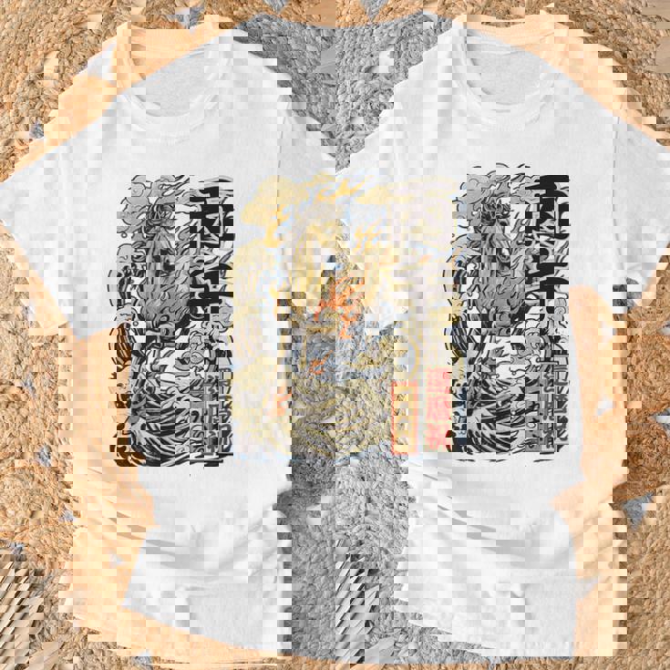 還暦 60歳 丙午 1966年生まれ 火の馬 和柄 波と炎の馬 ヴィンテージ 祝い デザイン Tシャツ 高齢者への贈り物