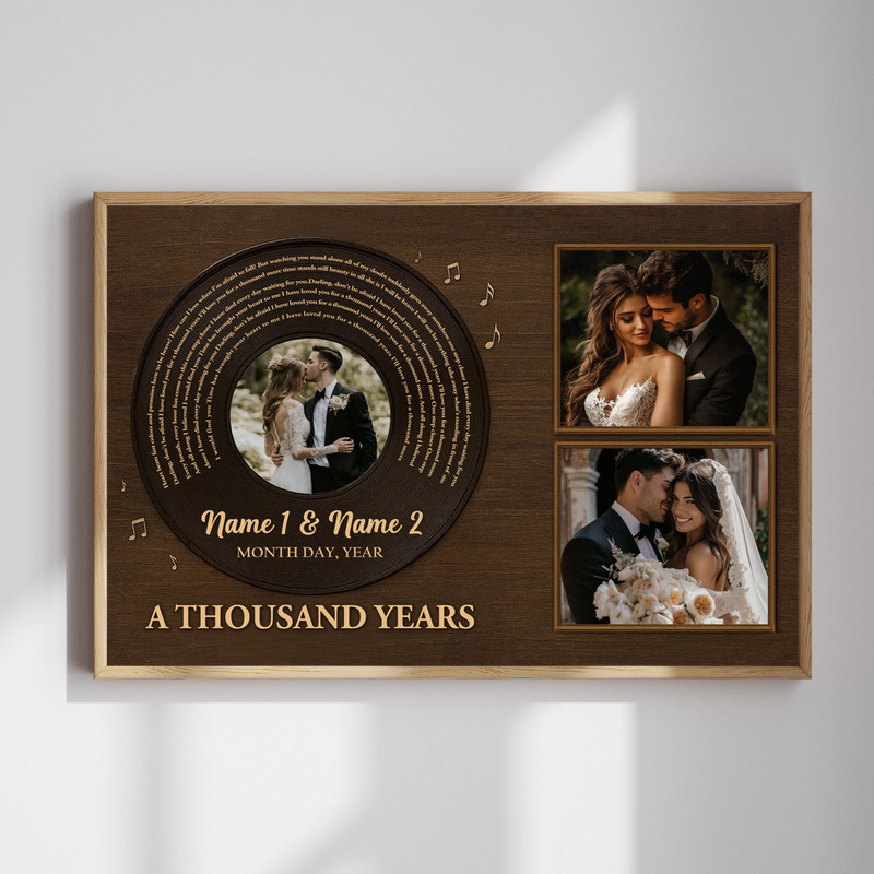 Forever Song - Personalized Vinyl Record Lyrics Photo Canvas Gift | Family Wall Decor