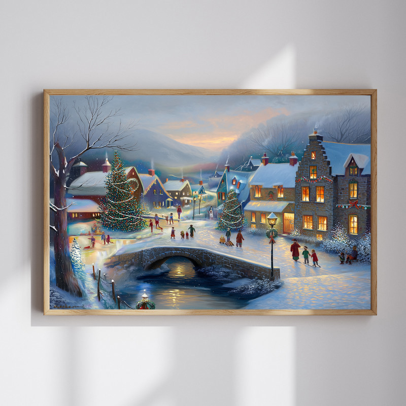 Holiday Magic in the Snow entryway canvas wall art showcasing a tranquil snowy landscape with subtle festive touches | Familywalldecor