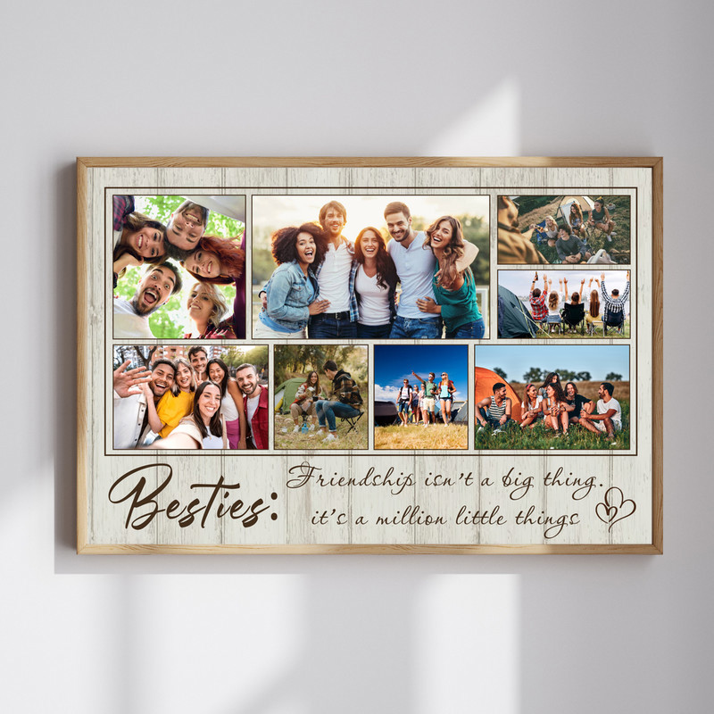 Bestie Photo Collage Canvas - Unique Personalized Friendship Gift | Family Wall Decor