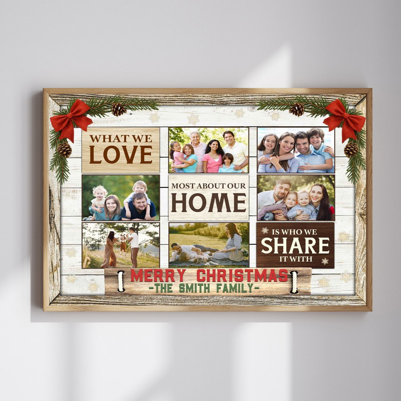Heartfelt Family Photo Quote Canvas - Christmas Memory Keepsake | Family Wall Decor